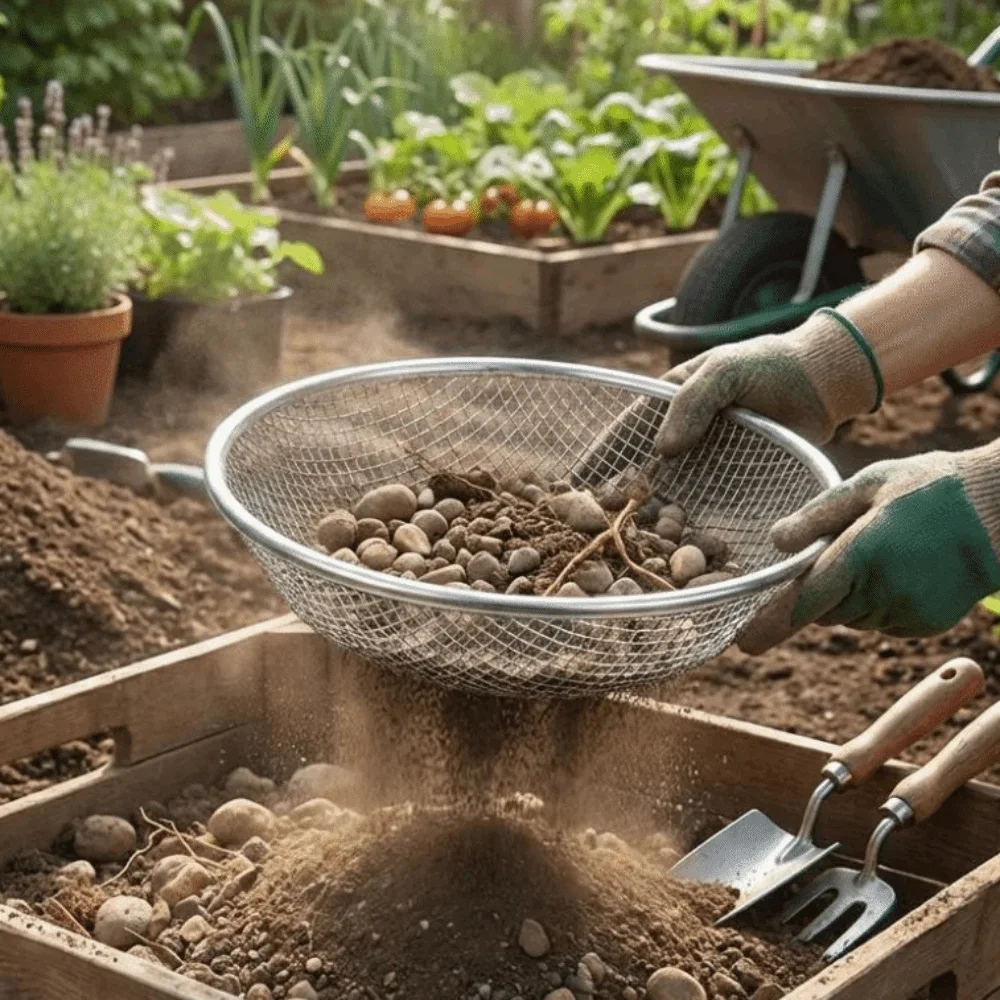 Garden Sieve Soil - 4/6/8 MM Garden Soil Sifter Round