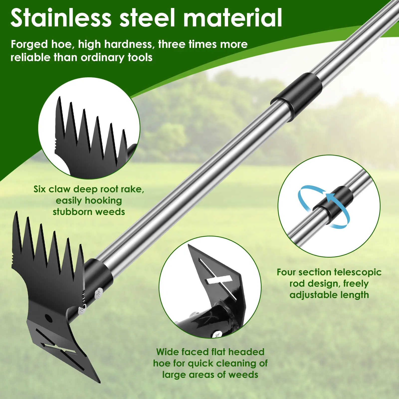 Garden Thatch Rake Stainless S - Gardening Tools To Remove Weeds recension och pris